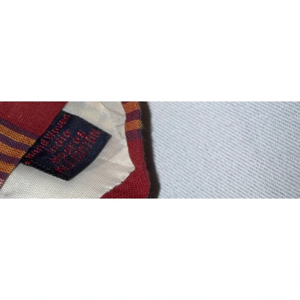 Brooks Brothers Mens Madras Plaid Tie Red Green Yellow Hand‎ Woven India Cotton